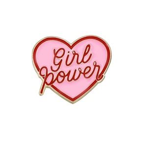 NEW Girl Power pink and red jewelry brooch pin